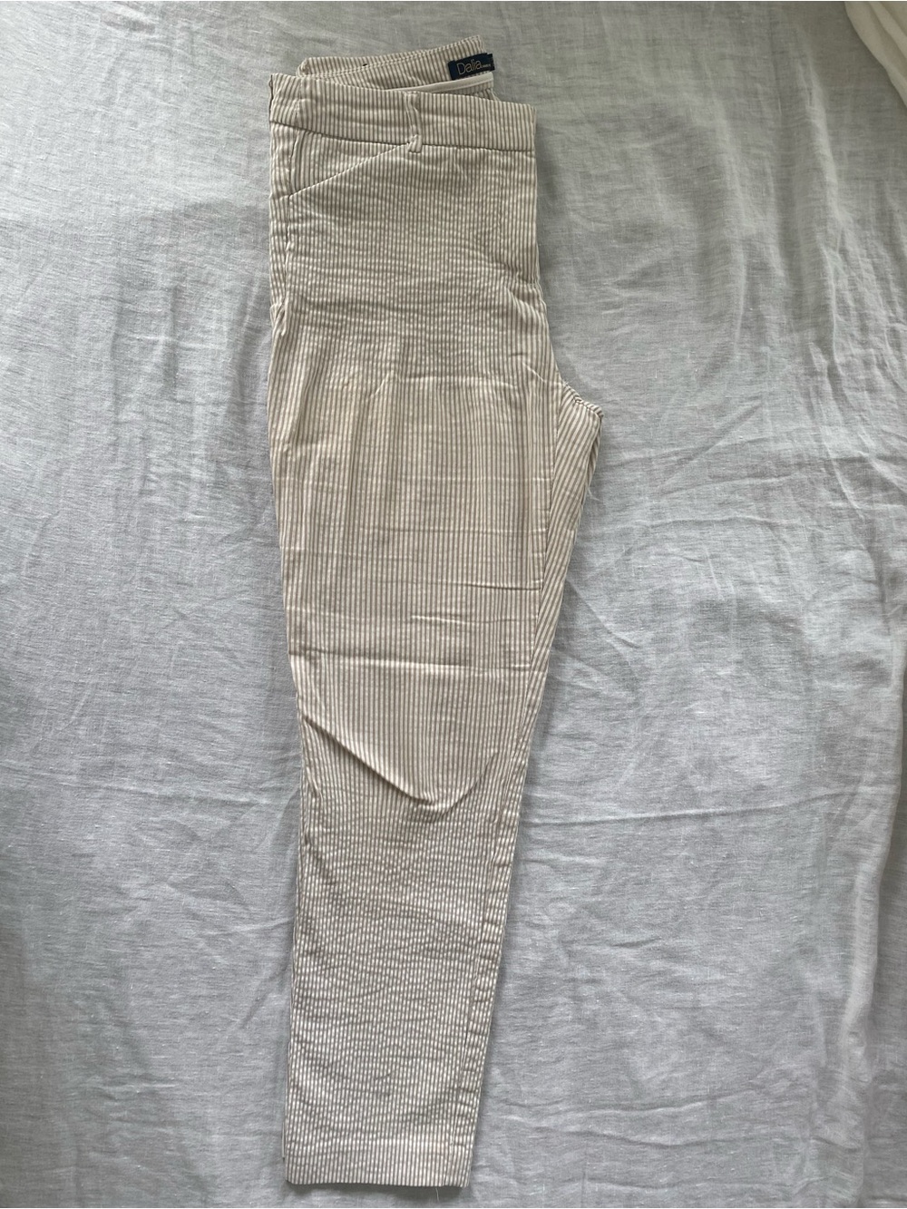 Dalia Tan & White Seersucker Trouser